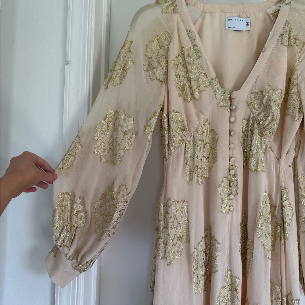 ASOS Cream and Gold Women's Dress